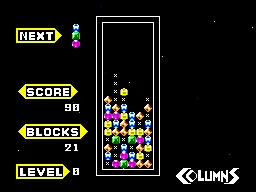 Columns gameplay screenshot on Master System