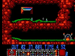 Lemmings gameplay screenshot on Master System