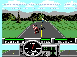Road Rash gameplay screenshot on Master System