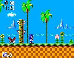 Sonic the Hedgehog gameplay screenshot on Master System