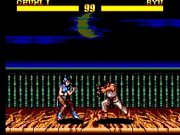 Street Fighter II gameplay screenshot on Master System