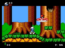 The Smurfs gameplay screenshot on Master System
