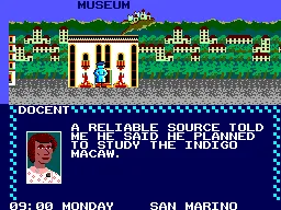 Where in the World is Carmen Sandiego? gameplay screenshot on Master System