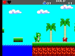 Wonder Boy III: The Dragon's Trap gameplay screenshot on Master System