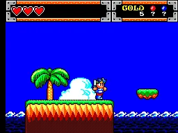 Wonder Boy in Monster World gameplay screenshot on Master System