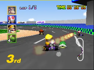Mario Kart 64 gameplay screenshot on N64