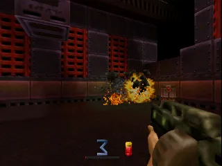 Quake II gameplay screenshot on N64