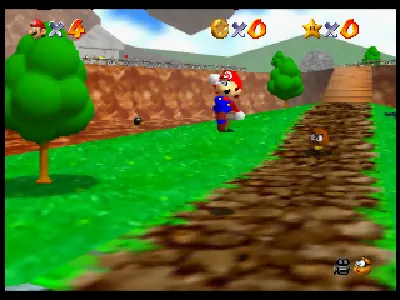 Super Mario 64 gameplay screenshot on N64