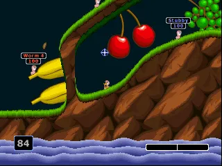 Worms Armageddon gameplay screenshot on N64