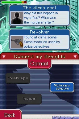 Ace Attorney Investigations: Miles Edgeworth gameplay screenshot on DS