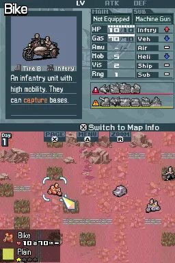 Advance Wars: Days of Ruin gameplay screenshot on DS