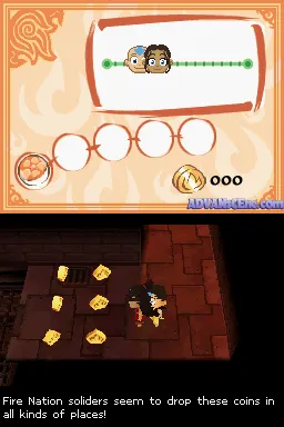 Avatar: The Last Airbender – Into the Inferno gameplay screenshot on DS