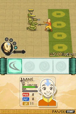 Avatar: The Last Airbender – The Burning Earth gameplay screenshot on DS