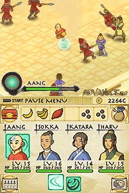 Avatar: The Last Airbender gameplay screenshot on DS
