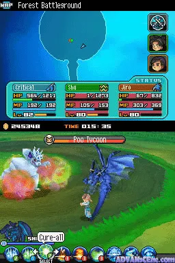 Blue Dragon: Awakened Shadow gameplay screenshot on DS