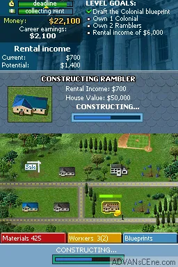 Build-a-lot gameplay screenshot on DS
