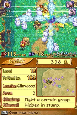 Children of Mana gameplay screenshot on DS