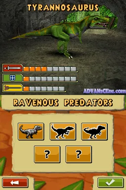Combat of Giants: Dinosaurs gameplay screenshot on DS