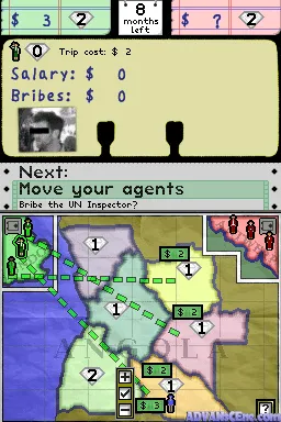 Diamond Trust of London gameplay screenshot on DS