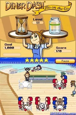 Diner Dash: Flo on the Go gameplay screenshot on DS