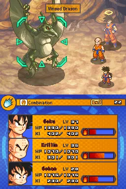 Dragon Ball Z: Attack of the Saiyans gameplay screenshot on DS
