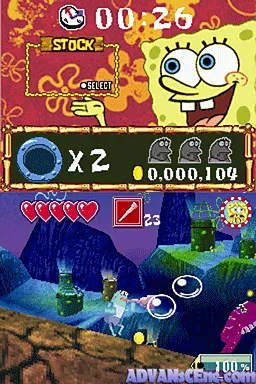 Drawn to Life: SpongeBob SquarePants Edition gameplay screenshot on DS