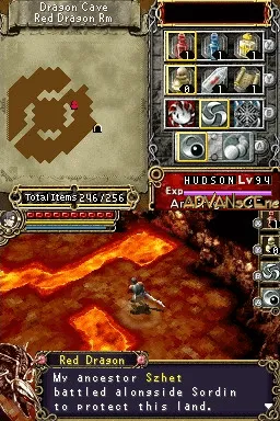 Dungeon Explorer: Warriors of Ancient Arts gameplay screenshot on DS