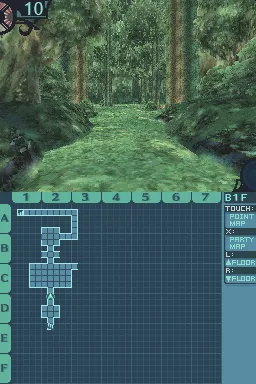Etrian Odyssey gameplay screenshot on DS
