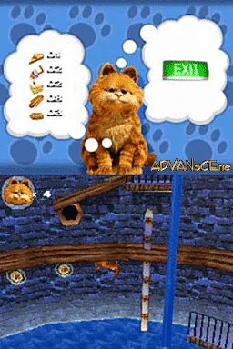 Garfield: A Tail of Two Kitties gameplay screenshot on DS