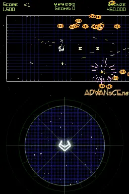 Geometry Wars: Galaxies gameplay screenshot on DS