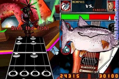 Guitar Hero: On Tour gameplay screenshot on DS