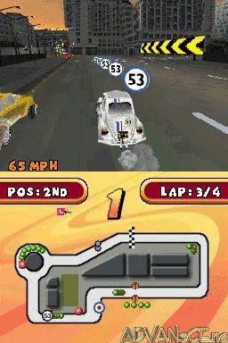 Herbie Rescue Rally gameplay screenshot on DS