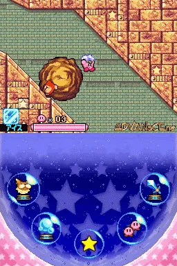 Kirby: Squeak Squad gameplay screenshot on DS