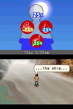 Lost in Blue gameplay screenshot on DS
