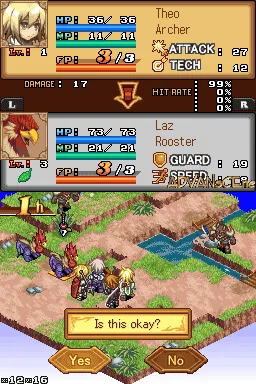 Luminous Arc gameplay screenshot on DS