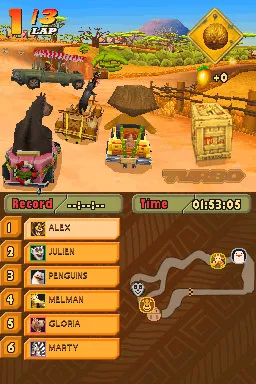 Madagascar Kartz gameplay screenshot on DS