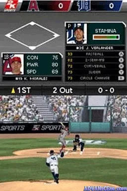 Major League Baseball 2K10 gameplay screenshot on DS