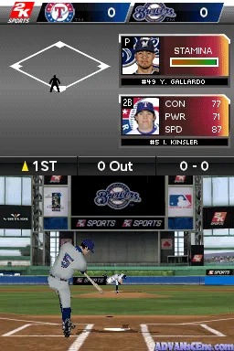 Major League Baseball 2K12 gameplay screenshot on DS