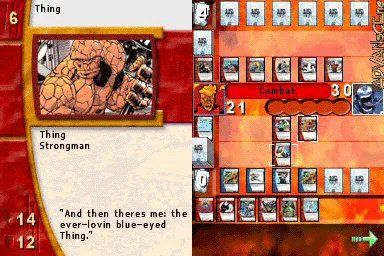 Marvel Trading Card Game gameplay screenshot on DS