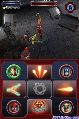Marvel: Ultimate Alliance 2 gameplay screenshot on DS