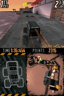 Monster Jam gameplay screenshot on DS