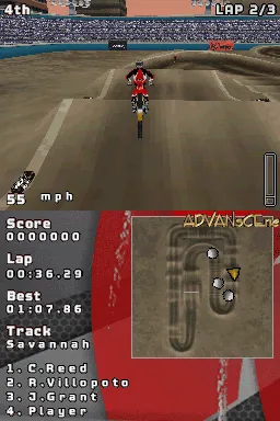 MX vs. ATV Untamed gameplay screenshot on DS
