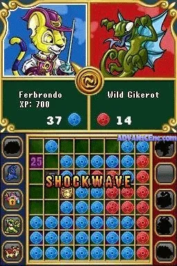 Neopets Puzzle Adventure gameplay screenshot on DS