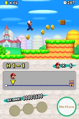New Super Mario Bros. gameplay screenshot on DS