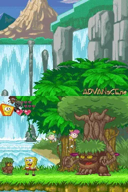 Nicktoons: Battle for Volcano Island gameplay screenshot on DS