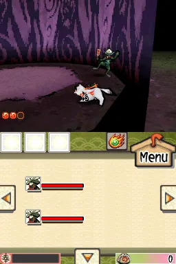 Ōkamiden gameplay screenshot on DS