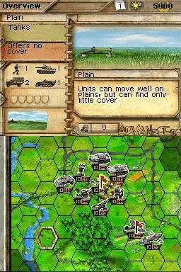 Panzer Tactics DS gameplay screenshot on DS