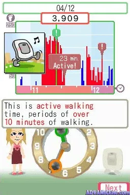 Personal Trainer: Walking gameplay screenshot on DS