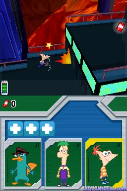 Phineas and Ferb: Across the 2nd Dimension gameplay screenshot on DS