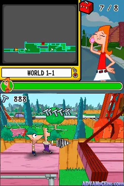 Phineas and Ferb: Ride Again gameplay screenshot on DS